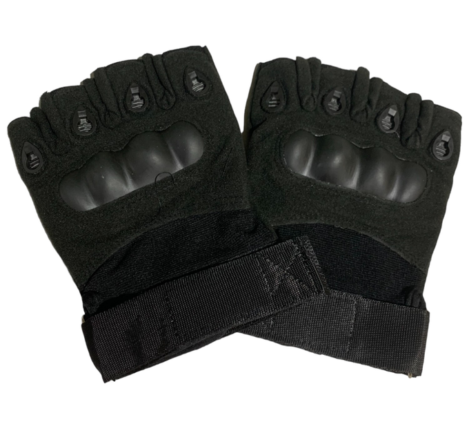 Тактические перчатки с открытыми пальцами. черные раз. XL - изображение 1
