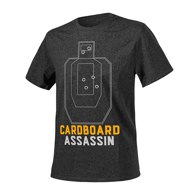 Футболка Cardboard Assassin Helikon-Tex Black/Grey Melange S Тактична чоловіча - зображення 1