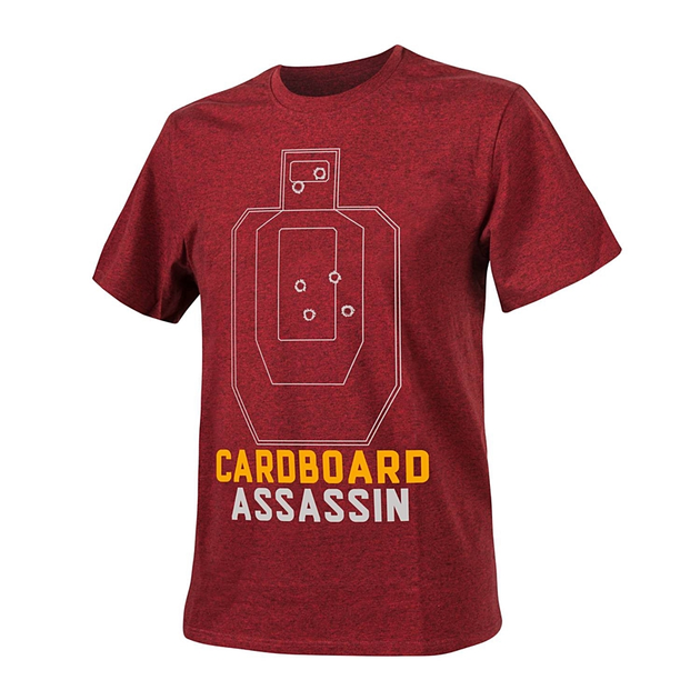 Футболка Cardboard Assassin Helikon-Tex Red/Black Melange 3XL Тактическая мужская - изображение 1