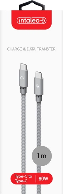Кабель Intaleo CBGNYTT1 60W Type-C to Type-C 1 м Gray (1283126559501) - Фото 4 Кабель Intaleo CBGNYTT1 60W Type-C to Type-C 1 м Gray (1283126559501) - изображение 4