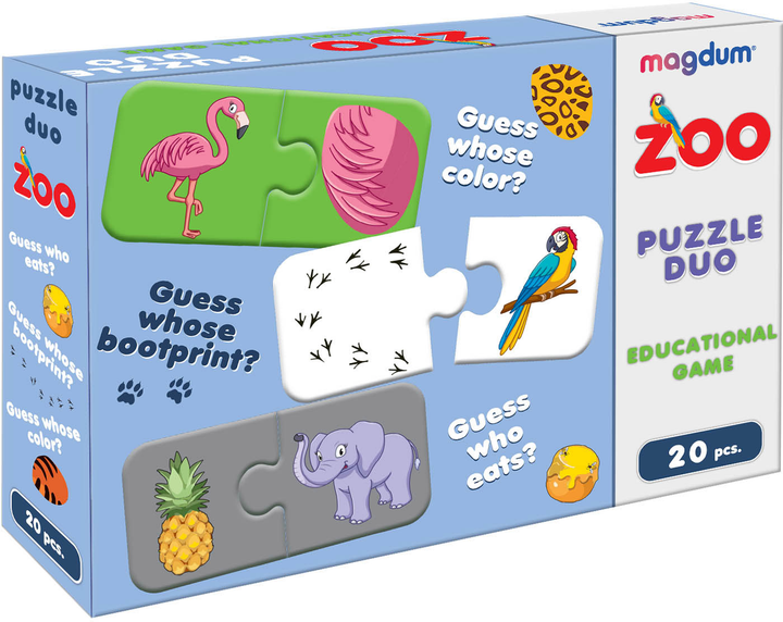 Игра настольная развивающая Magdum Парочки Зоопарк (ME5032-11 EN) 
