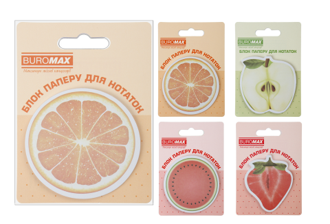 Папір для нотаток FRUITS з клейким шаром 70х70 мм 30 аркушів (BM.2381-75) - Фото 1 Папір для нотаток FRUITS з клейким шаром 70х70 мм 30 аркушів (BM.2381-75) - изображение 1