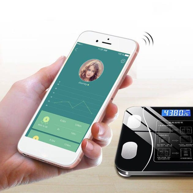 Напольные умные фитнес весы до 180кг, с Bluetooth, A-8003, Черный - изображение 8