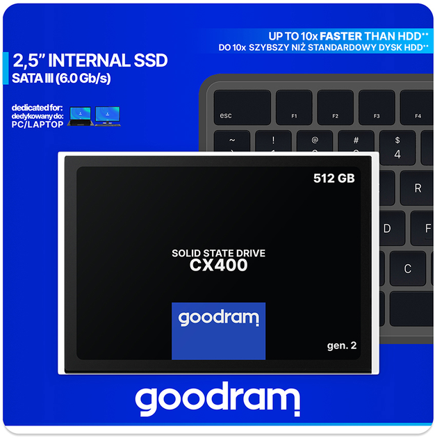 SSD диск Goodram CX400 Gen.2 512GB 2.5" SATAIII 3D NAND QLC (SSDPR-CX400-512-G2) - изображение 8