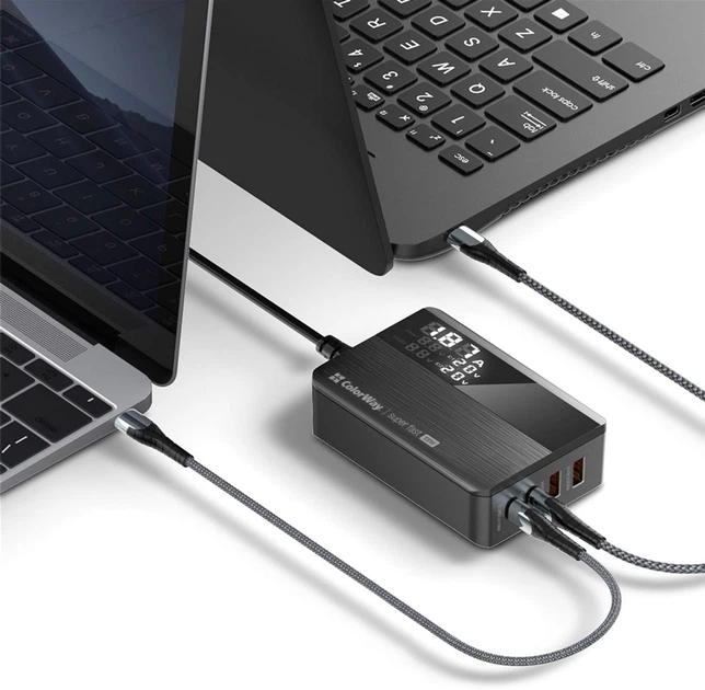 Мережевий зарядний пристрій ColorWay Power Delivery GaN 2USB