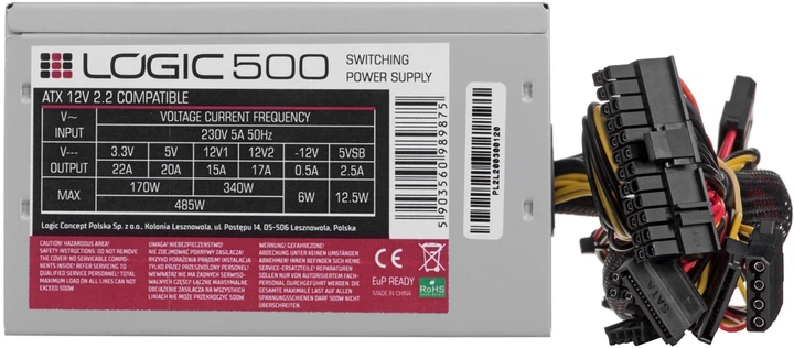 Блок живлення Logic 500W (ZAS-LOGI-LC-500-ATX-PFC) - зображення 4
