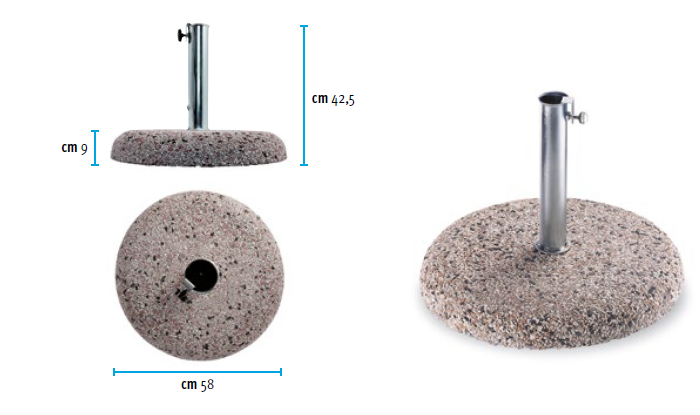 Підставка для парасолі бетонна 35 кг Linea Sette Ceramiche - зображення 4