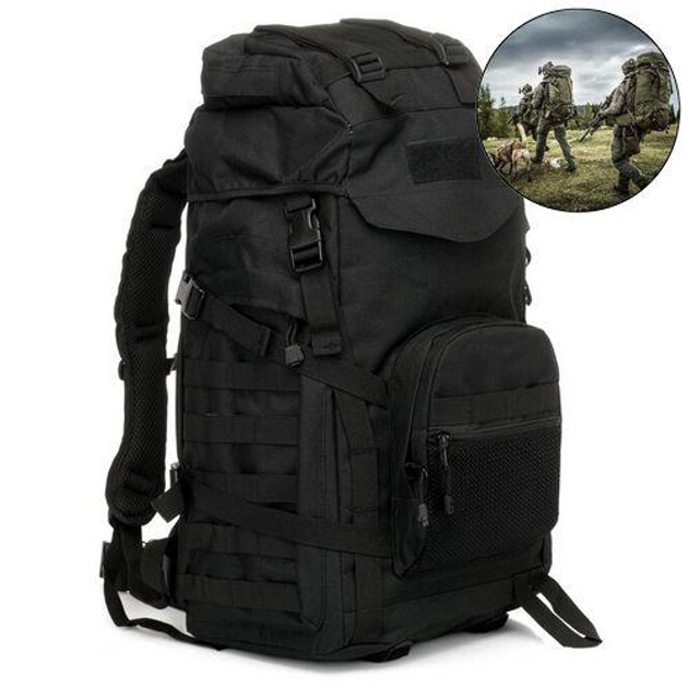 Рюкзак тактический Storm Cargo Черный; 60л; 50х38х27см. MOLLE. Туристический рюкзак-баул. - изображение 1