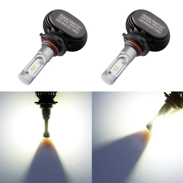 Комплект 2 шт LED лампы в авто S1-H7, HeadLight 6500K, 4000lm - изображение 9