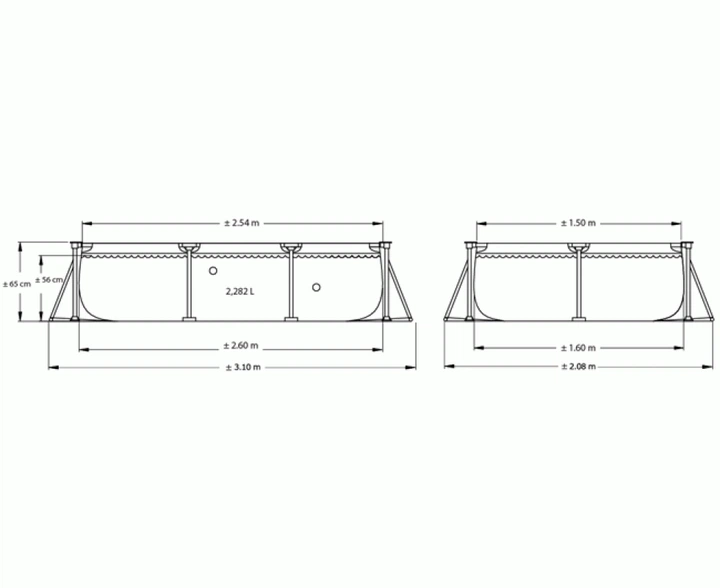 Каркасный бассейн Intex 260 х 160 х 65 см, объем 2 282 л от 6-ти лет Прямоугольный - изображение 2