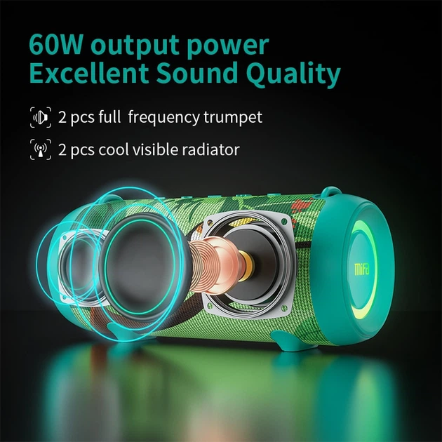 Портативна колонка Mifa A90 green 60 Вт IPX8 Bluetooth 5.0 - зображення 4