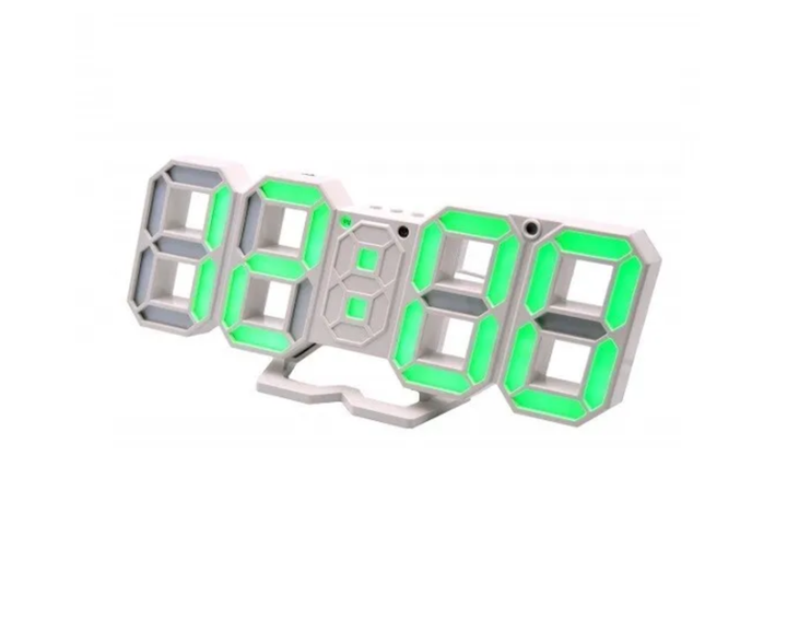 Настольные часы с термометром и будильником VST LED-6802 от USB БЕЛЫЕ с ЗЕЛЕНЫМИ цифрами - изображение 4