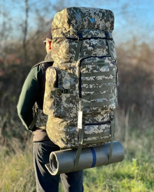 Тактичний рюкзак баул 100л Піксель військовий рюкзак ЗСУ 100 літрів армійський рюкзак баул - зображення 1
