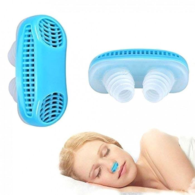 Антихропіння кліпса Anti snoring фільтр для носа та очищувач повітря 2 в 1 антихрап Блакитний - зображення 2