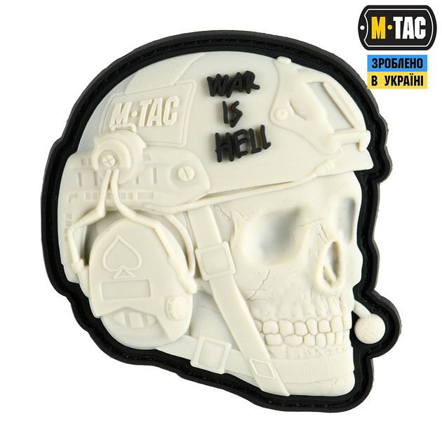 M-Tac нашивка War is Hell 3D PVC White - зображення 1