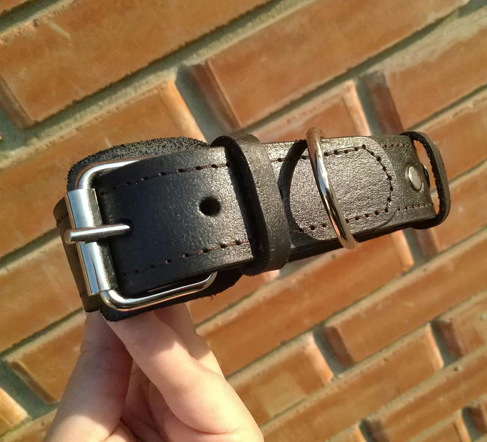 Ошейник для собаки кожаный с заклёпками Lockdog, Д 41-51 см, Ш 3 см ...