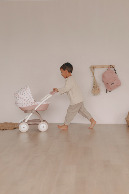 Коляска Smoby Baby Nurse Модерн Люлька з кошиком Рожева пудра (254118) (3032162541180) - зображення 6