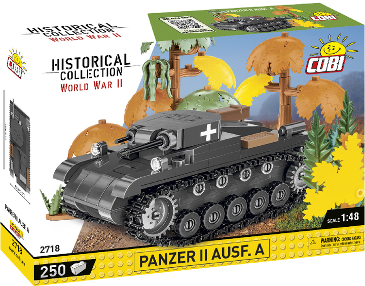 Klocki konstrukcyjne Cobi II Wojna Światowa Czołg Panzer II 250 elementów (COBI-2718) - obraz 1