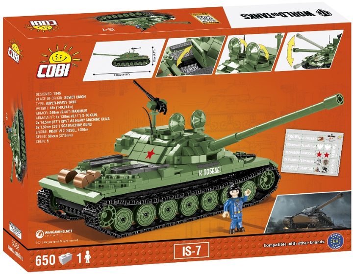 Klocki konstrukcyjne Cobi World Of Tanks IS-7 650 elementów (COBI-3038) - obraz 2