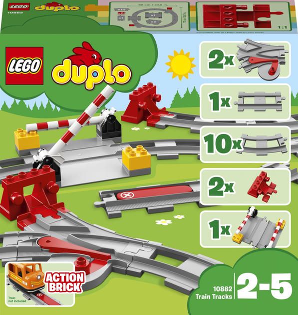 Zestaw klocków LEGO DUPLO Tory kolejowe 23 elementy (10882) - obraz 1