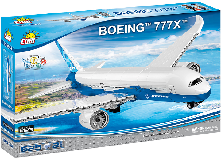 Klocki konstrukcyjne Cobi Boeing 777X 625 elementów (COBI-26602) - obraz 1