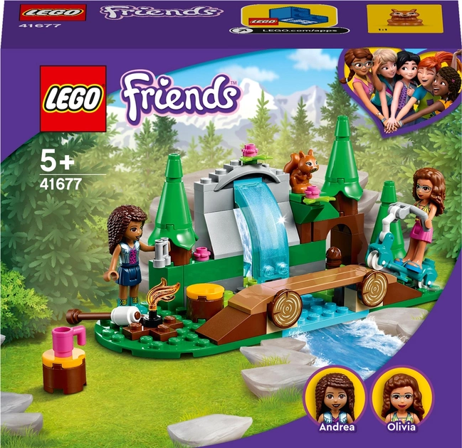Zestaw klocków LEGO Friends Leśny wodospad 93 elementy (41677) - obraz 1