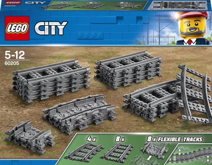Zestaw LEGO City Rails 20 części (60205) - obraz 1