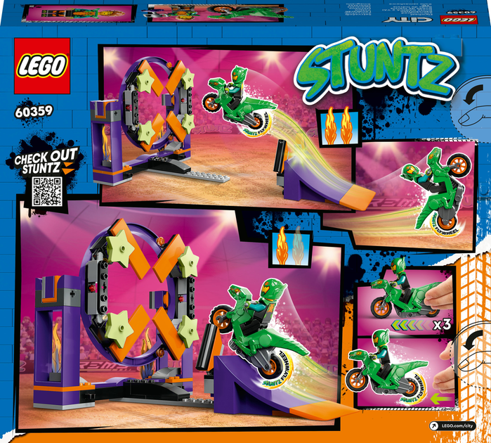 Zestaw klocków LEGO City Stuntz Wyzwanie kaskaderskie - rampa z kołem do przeskakiwania 144 elementy (60359) - obraz 7