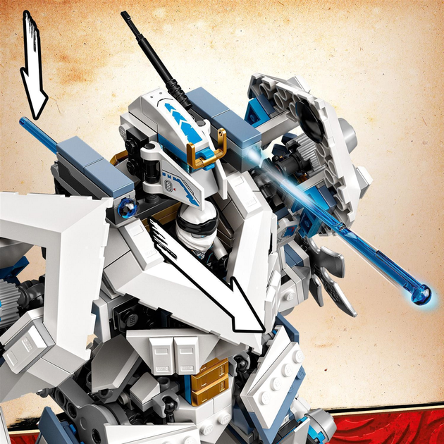Zestaw klocków LEGO Ninjago Starcie tytanów Mech 840 elementów (71738) - obraz 9