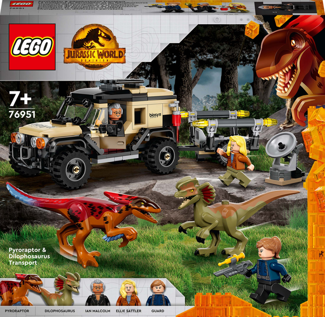 Конструктор LEGO Jurassic World Перевезення пірораптора та дилофозавра 254 деталі (76951) - зображення 1