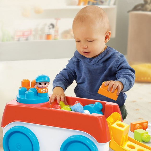 Klocki konstrukcyjne Mega Bloks Wózek z klockami Buduj i kręć (HHN00) - obraz 7