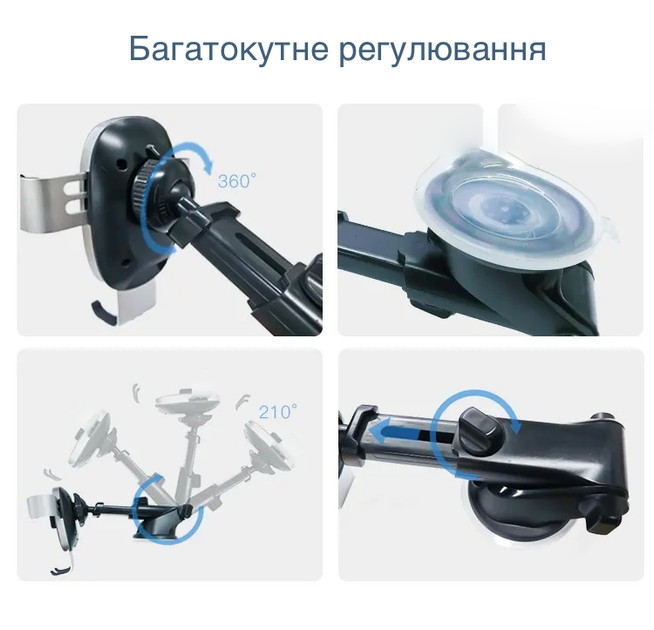 Автомобильный держатель для мобильного телефона с беспроводной быстрой зарядкой 15W Yesido C123 - Фото 5 Автомобильный держатель для мобильного телефона с беспроводной быстрой зарядкой 15W Yesido C123 - изображение 5