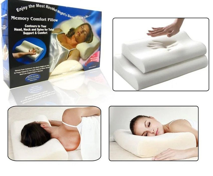 Подушка Memory Pillow меморі пілоу ортопедична анатомічна з пам'яттю - зображення 2