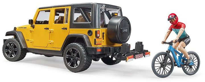 Набір Bruder джип Jeep Rubicon з фігуркою велосипедиста на гірському байці (02543) - зображення 3