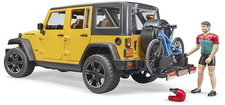 Набір Bruder джип Jeep Rubicon з фігуркою велосипедиста на гірському байці (02543) - зображення 4