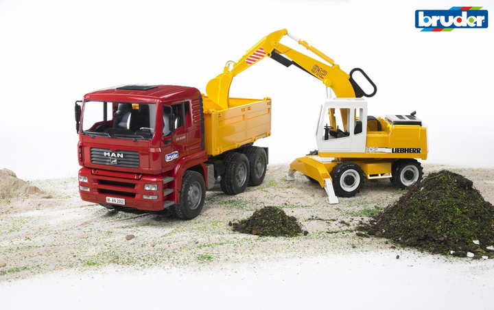Zestaw budowlany Bruder MAN wywrotka i koparka Liebherr 1:16 (02751) - obraz 3