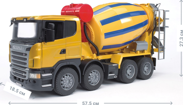 Іграшка Bruder Бетоновоз Scania R-Serie М1:16 Жовтий (03554) - зображення 4