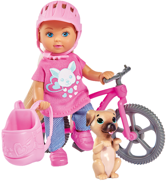 Ляльковий набір Simba Toys Еві Холідей На велосипеді Evi Love 12 см зі собачкою й аксесуарами (5733273) (4006592030858) - зображення 1
