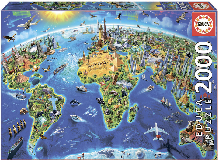 Puzzle Educa Znane miejsca na świecie 2000 elementów (17129) - obraz 1