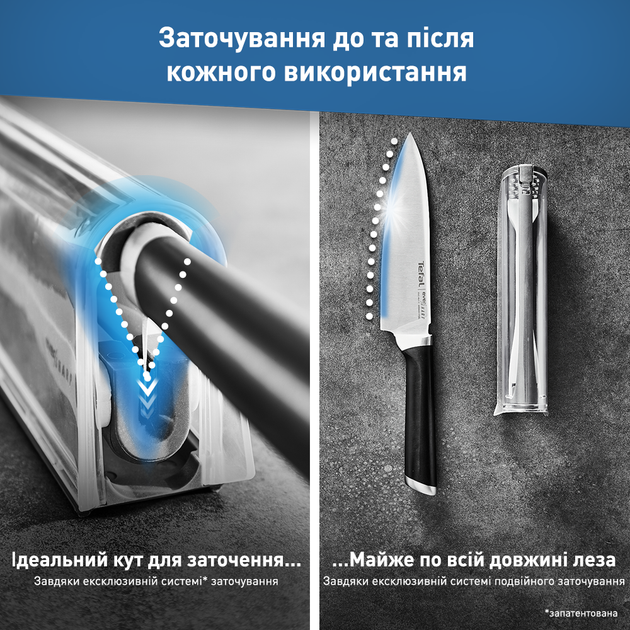 Комплект Tefal Eversharp Нож с чехлом-точилкой 16.5 см (K2569004) - Фото 6 Комплект Tefal Eversharp Нож с чехлом-точилкой 16.5 см (K2569004) - изображение 6