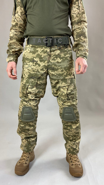 Військові штани Tactic CORD Ріп-стоп, (тактичні штани з наколінниками) піксель 56 - зображення 1