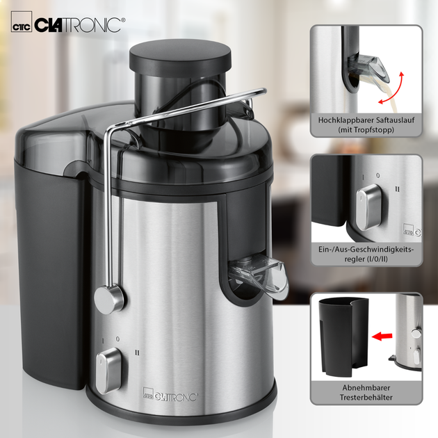 Соковыжималка центробежная 400 Вт CLATRONIC AE 3666 Германия - изображение 4