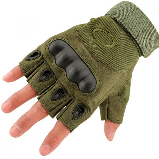 Перчатки без пальцев тактические Oakley (р.XL), оливковые - изображение 2