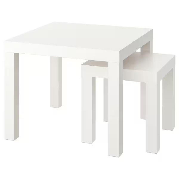 Набір журнальних столиків LACK 2 шт IKEA 594.427.27 білий - зображення 2