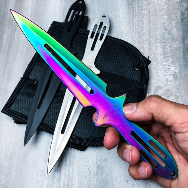 Ножи метательные 3 в 1 комплект из трех цветов F027 - изображение 2