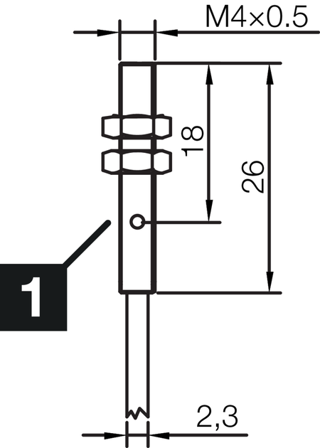 Индуктивный датчик M4, 200mA, PNP/NO, кабель 2m, Sn=0.8mm, 213197 / INSM-M04-B0.8PS-2C Di-soric - изображение 2