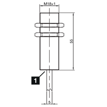 Індуктивний датчик М18, 200mA, PNP/NC, кабель 2m , Sn = 8mm, 500Hz, схований, L=55mm, 213289 INS-M18-B08PO-2C Di-soric - Фото 2 Індуктивний датчик М18, 200mA, PNP/NC, кабель 2m , Sn = 8mm, 500Hz, схований, L=55mm, 213289 INS-M18-B08PO-2C Di-soric - зображення 2