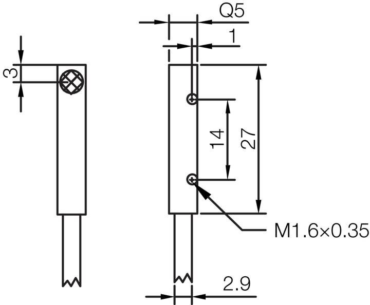 Индуктивный датчик кубический 5х5, 200mA, PNP/NO, кабель 2m, Sn=0.8mm, 213241 / INSM-Q05-B0.8PS-2C Di-soric - Фото 2 Индуктивный датчик кубический 5х5, 200mA, PNP/NO, кабель 2m, Sn=0.8mm, 213241 / INSM-Q05-B0.8PS-2C Di-soric - изображение 2