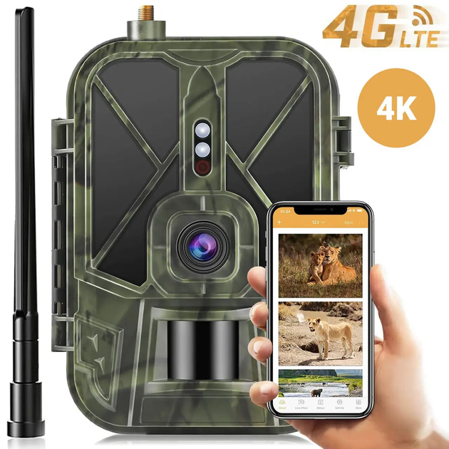Фотопастка 4G камера для полювання з акумулятором 10 000 мАг Suntek HC-940Pro, передача 4К відео на смартфон (100968) - зображення 1