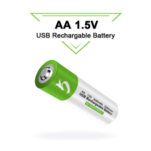 Аккумуляторы Smartools (пальчиковые) АA 2600Mwh 1.5V с зарядкой Type-C - блистер (4 шт) + кабель Type-C - Фото 2 Аккумуляторы Smartools (пальчиковые) АA 2600Mwh 1.5V с зарядкой Type-C - блистер (4 шт) + кабель Type-C - изображение 2